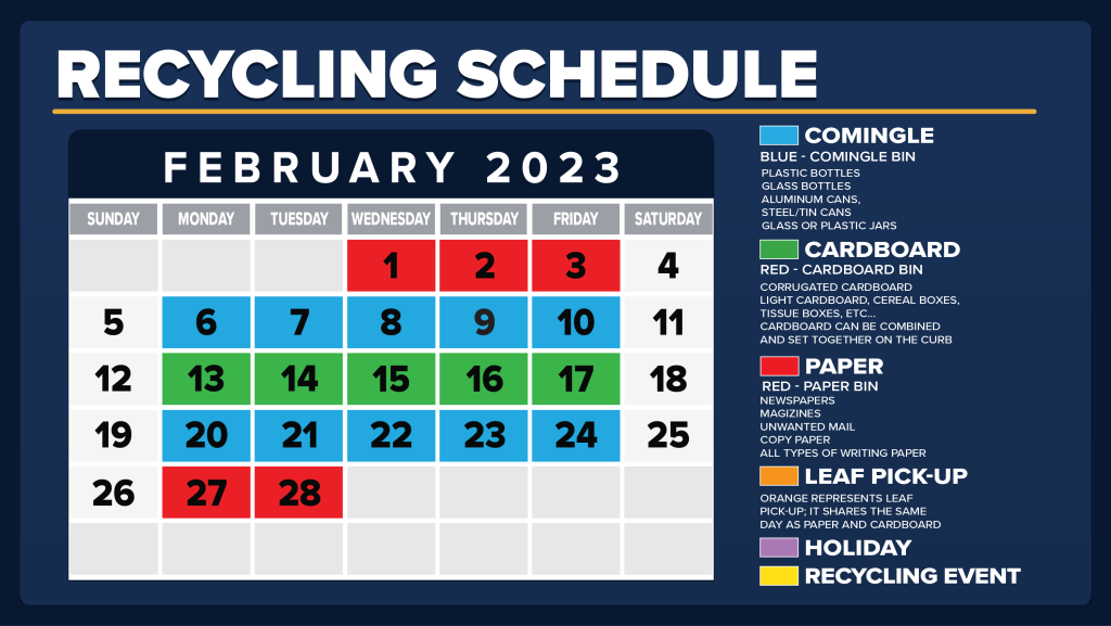 Recycling Calendar February 2023 City of Scranton