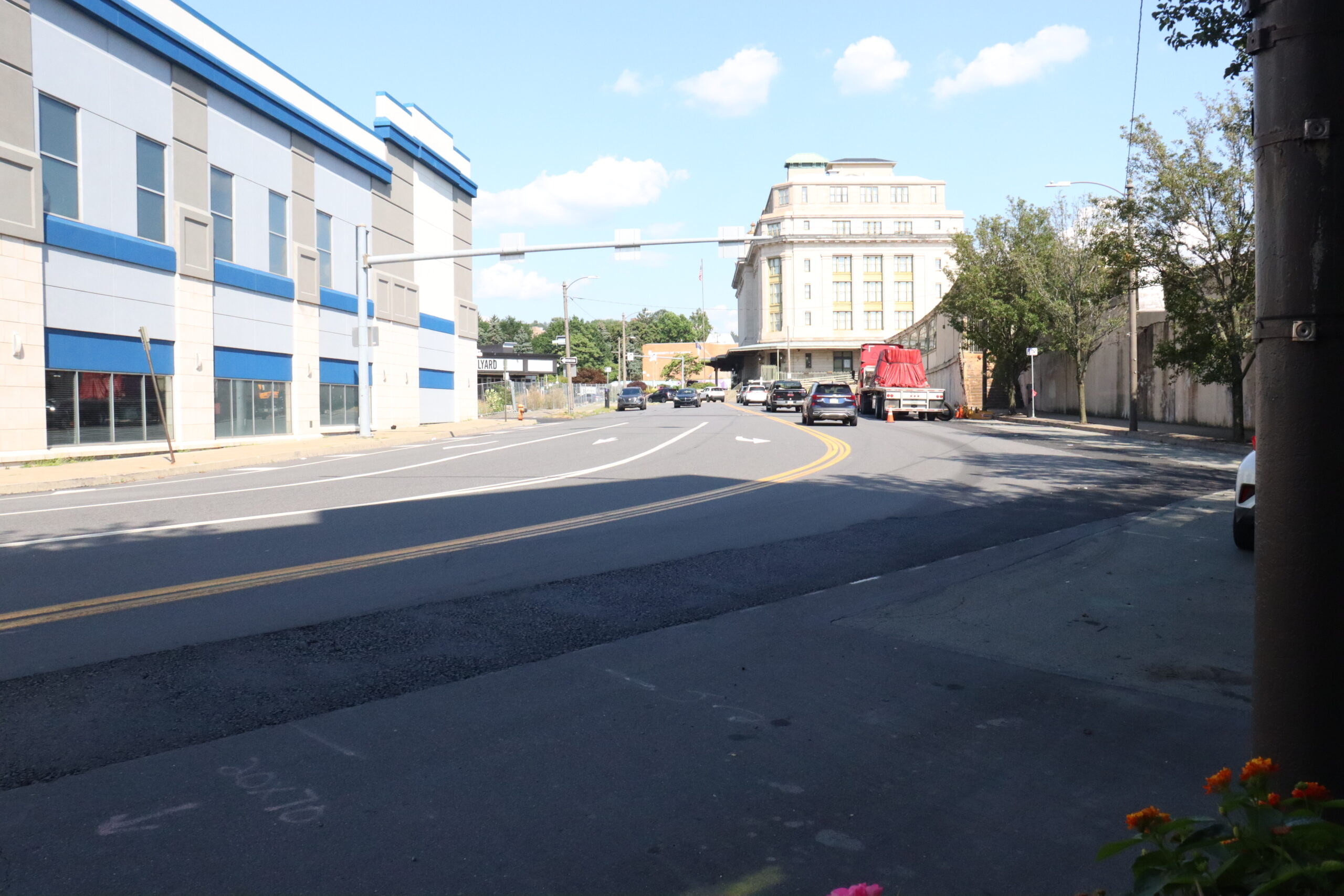 Second view of the retaining wall repair area along Lackawanna Avenue