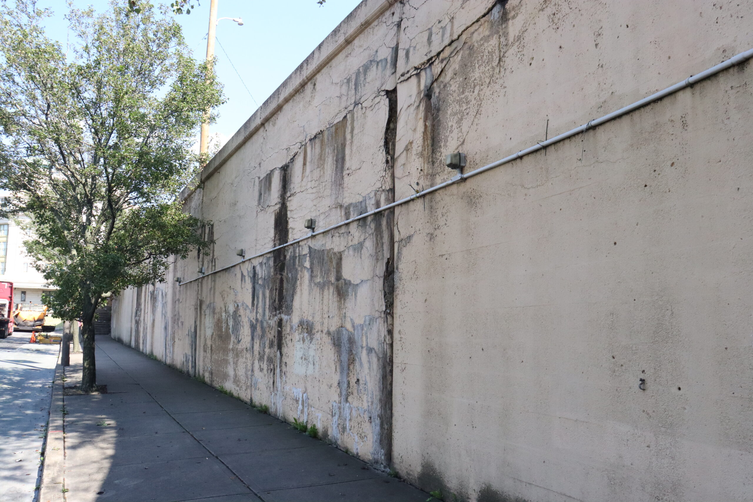 Third view of the retaining wall repair area along Lackawanna Avenue