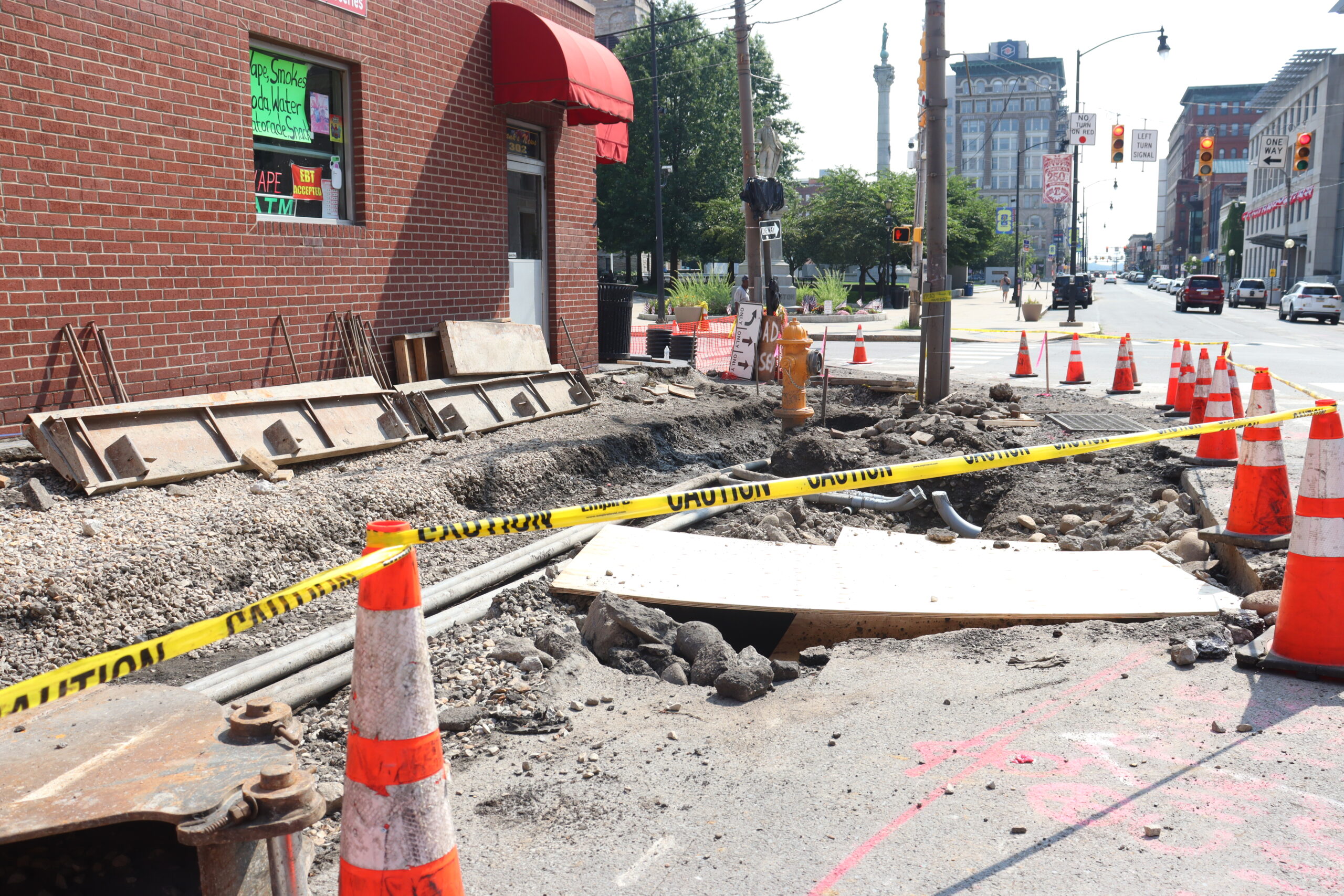 Work on N. Washington Ave and Linden Street