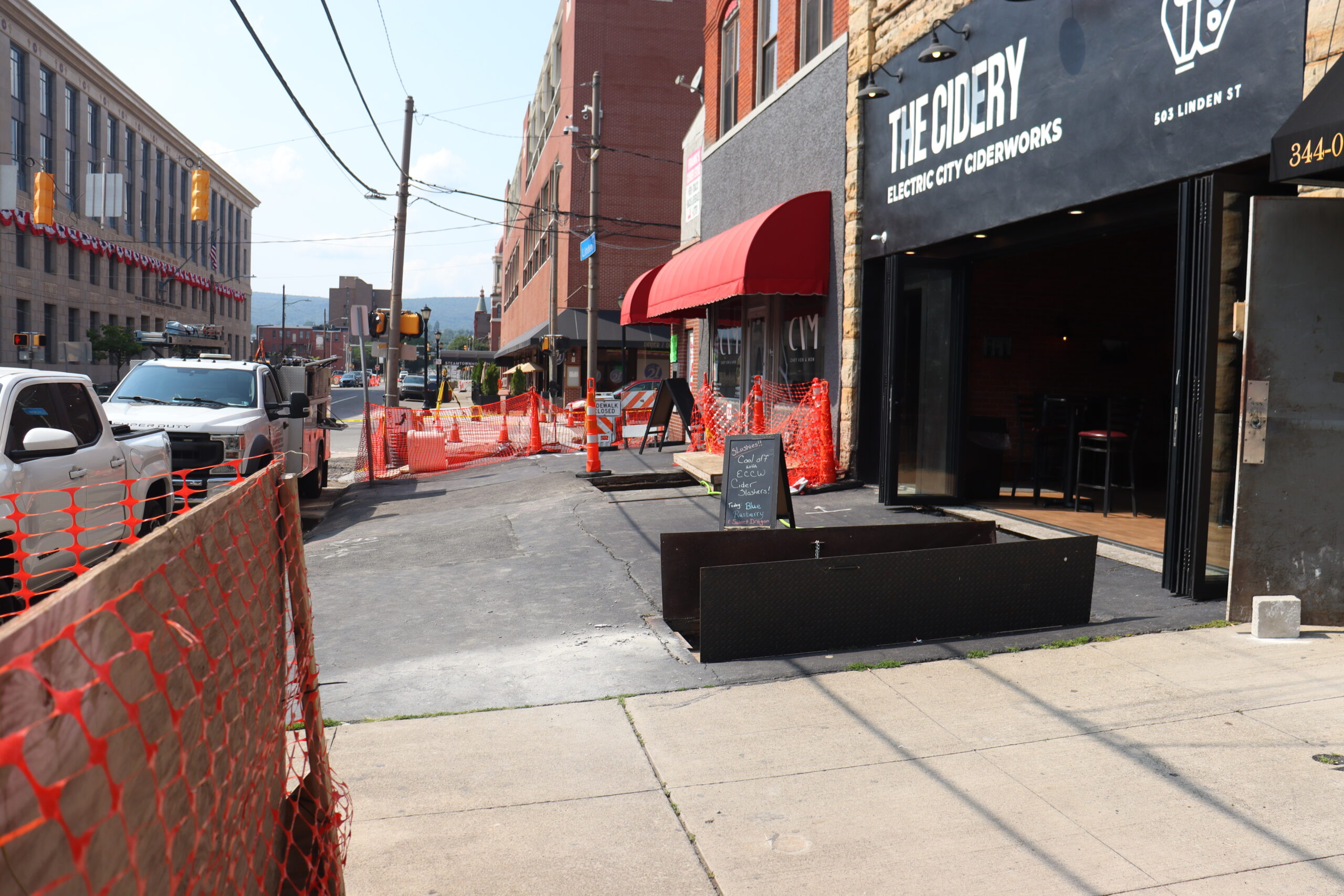 Fourth view of N Washington Ave and Linden St Streetscape Work